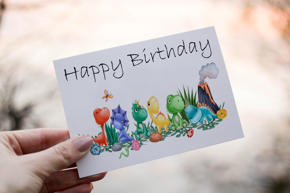 Dinosaur Birthday Card, Card for Birthday, Greetings Card